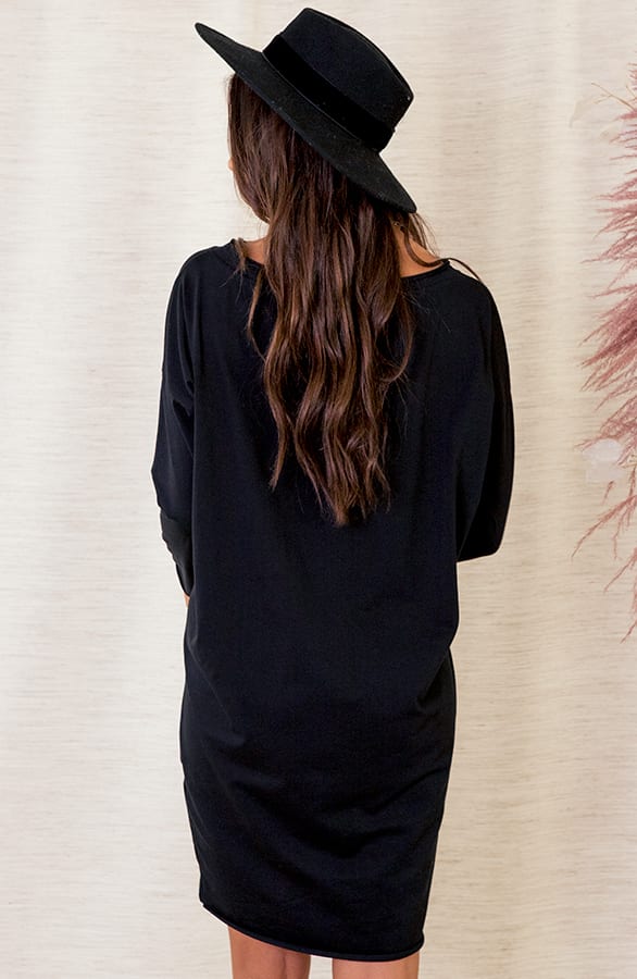 Oversized Jersey Tuniek Ayla Zwart – shoparchief — foto 3
