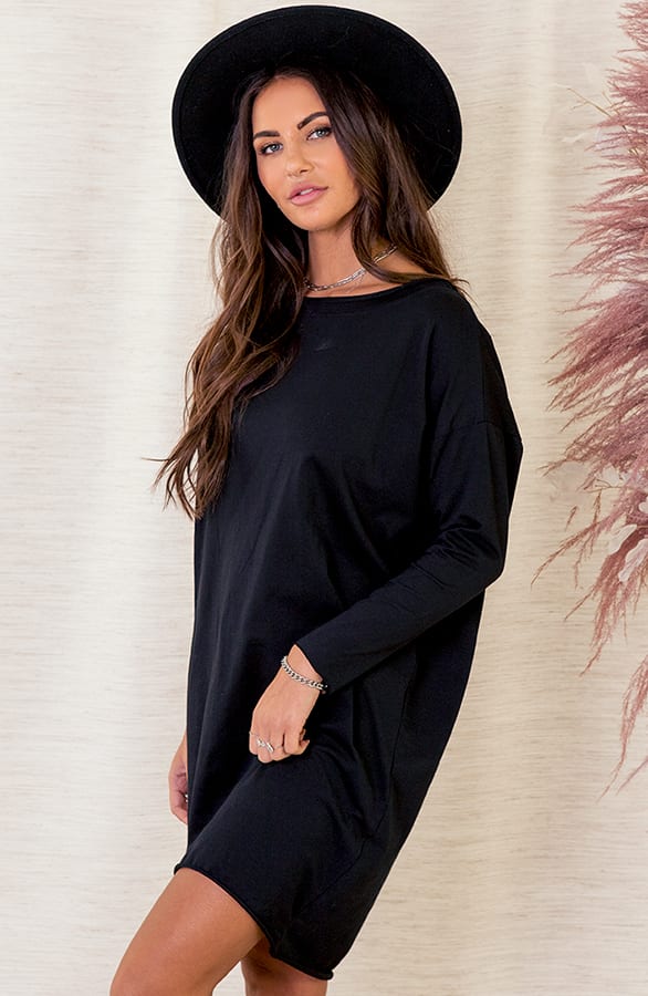 Oversized Jersey Tuniek Ayla Zwart – shoparchief — foto 4