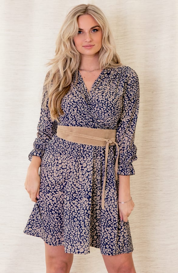 Panter Jurk Zoe Taupe Marine – shoparchief