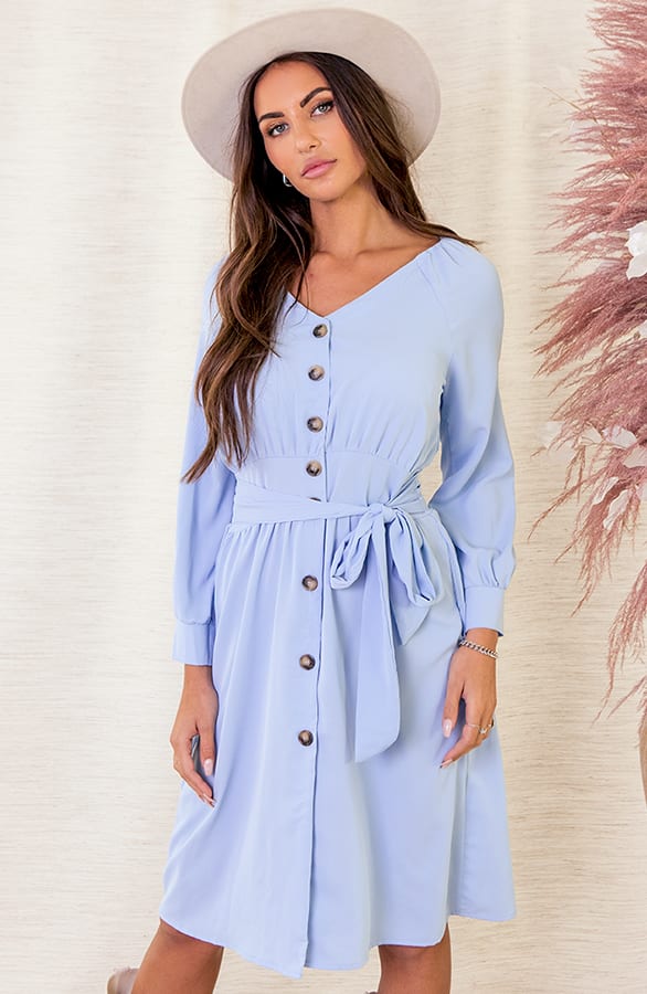Strikjurk Met Knopen Lisa Blauw – shoparchief