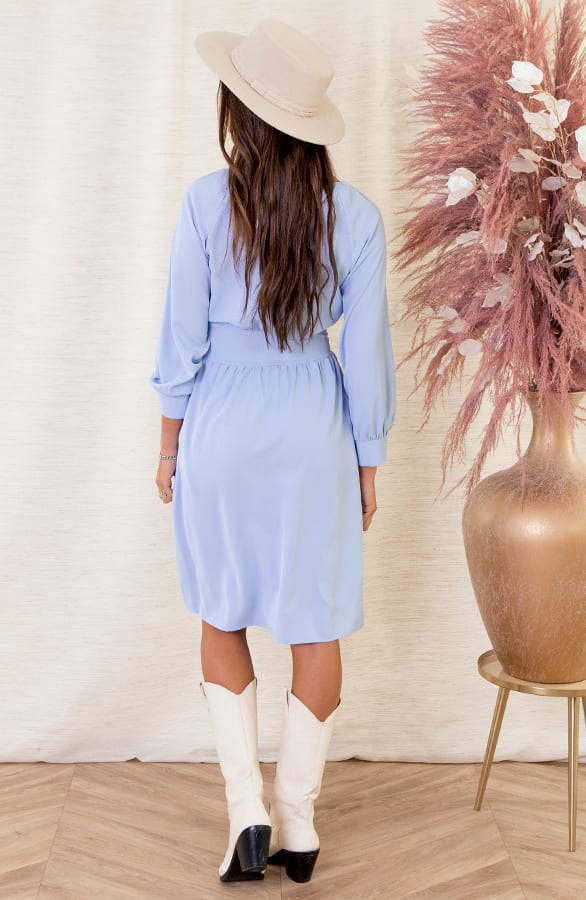 Strikjurk Met Knopen Lisa Blauw – shoparchief — foto 3