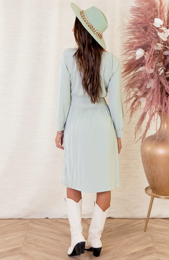 Strikjurk Met Knopen Lisa Mint – shoparchief — foto 4