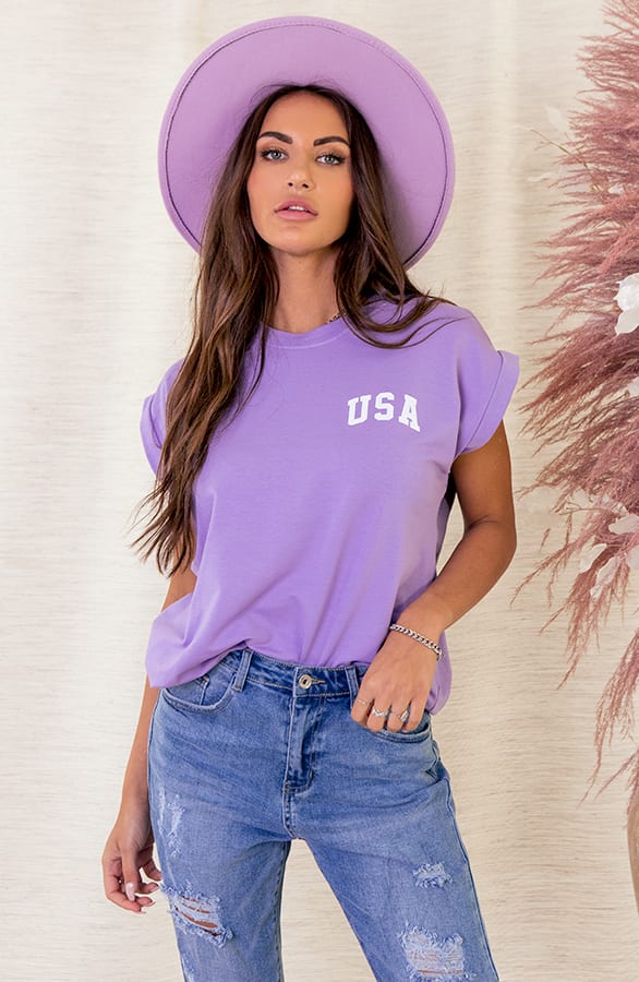 Top Met Elastische Boord Alice Lila – shoparchief