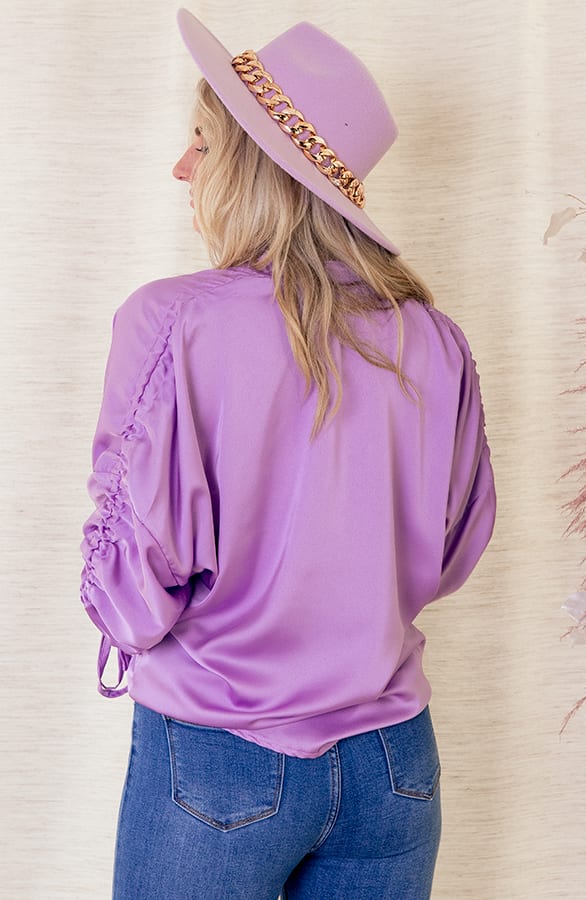 Zijden Veter Blouse Sasja Lila – shoparchief — foto 3