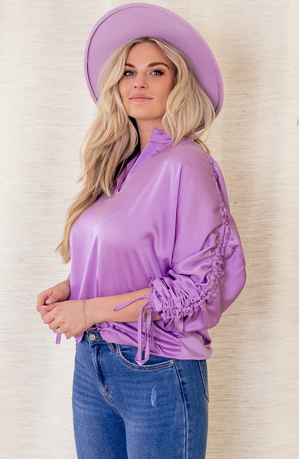 Zijden Veter Blouse Sasja Lila – shoparchief — foto 2