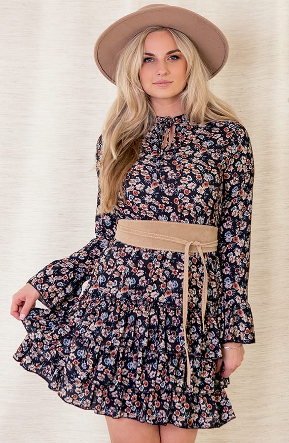 Evelyn Bloemen Ruches Jurk – shoparchief — foto 2