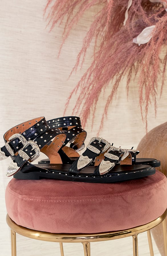 Gesp Sandalen Bente Zwart – shoparchief
