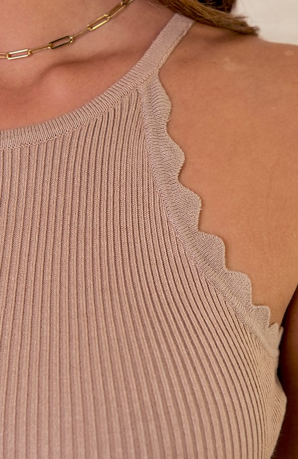 Halter Stretch Jurk Lucy Beige – shoparchief — foto 3