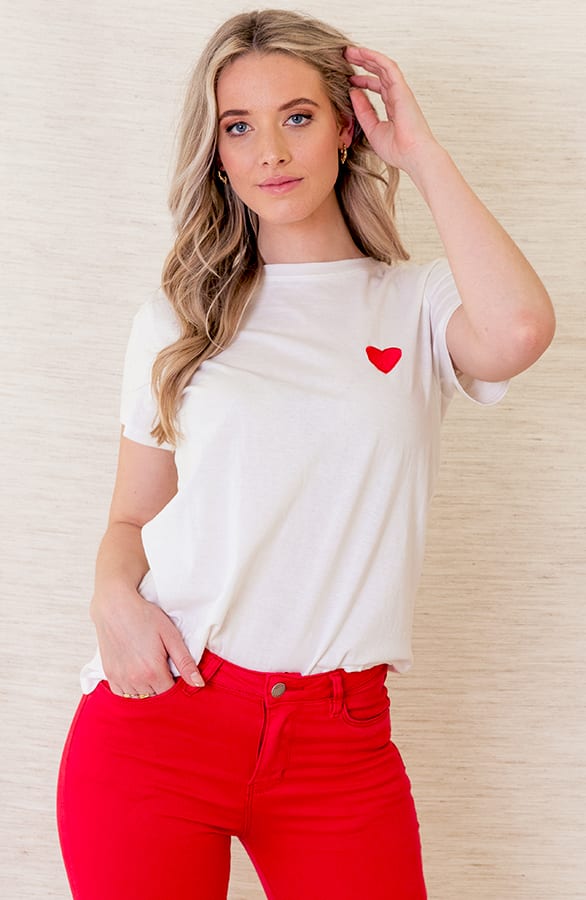 Heart Shirt Lucia Wit Rood – shoparchief — foto 3