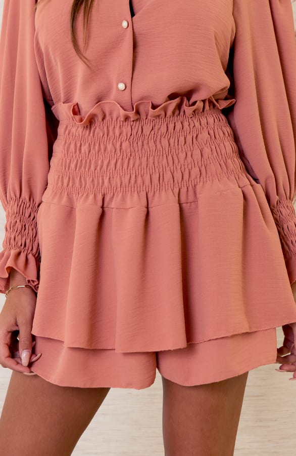 Stretch Broekrok Khloe Peach – shoparchief