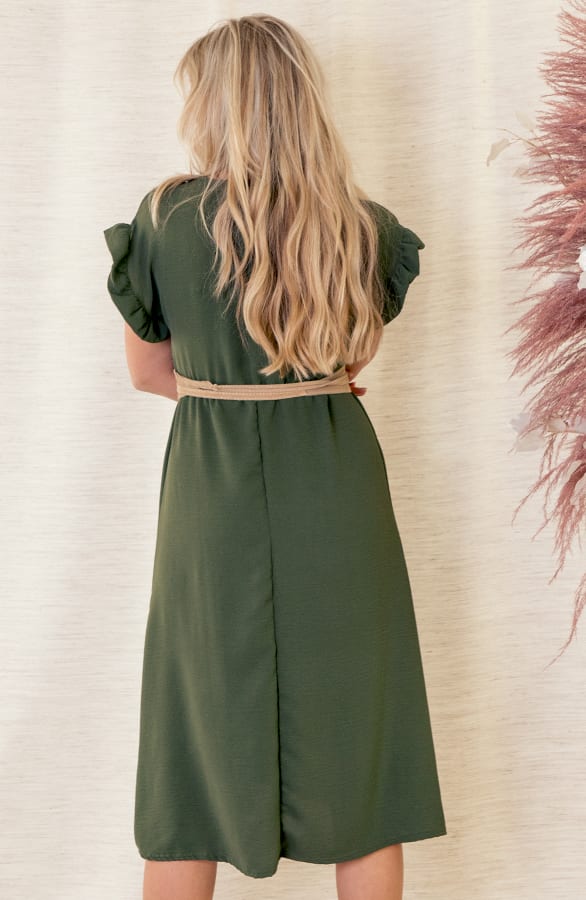 Midi Jurk Jazzie Legergroen 2.0 – shoparchief — foto 7