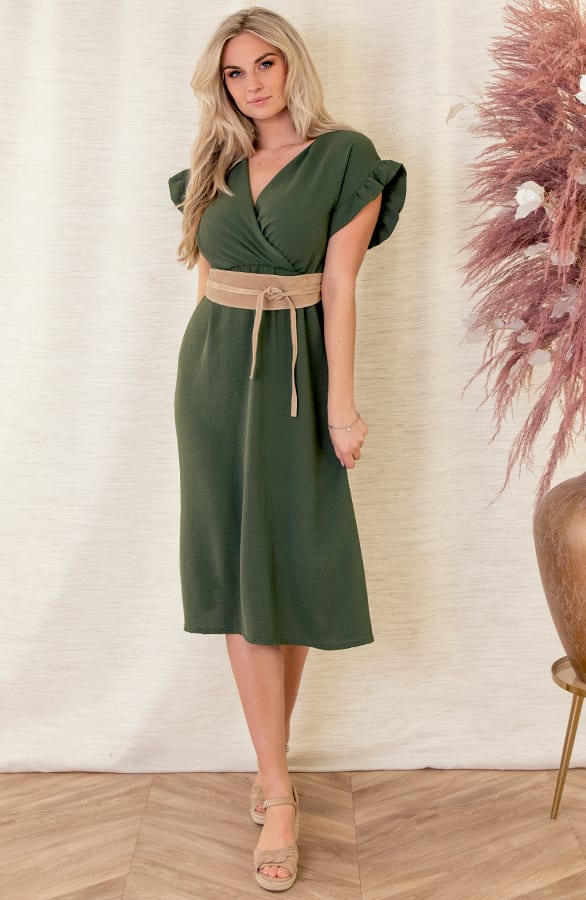 Midi Jurk Jazzie Legergroen 2.0 – shoparchief — foto 6