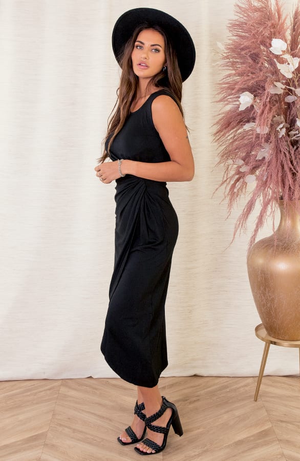 Jurk Met Knoop Myrle Zwart – shoparchief — foto 3