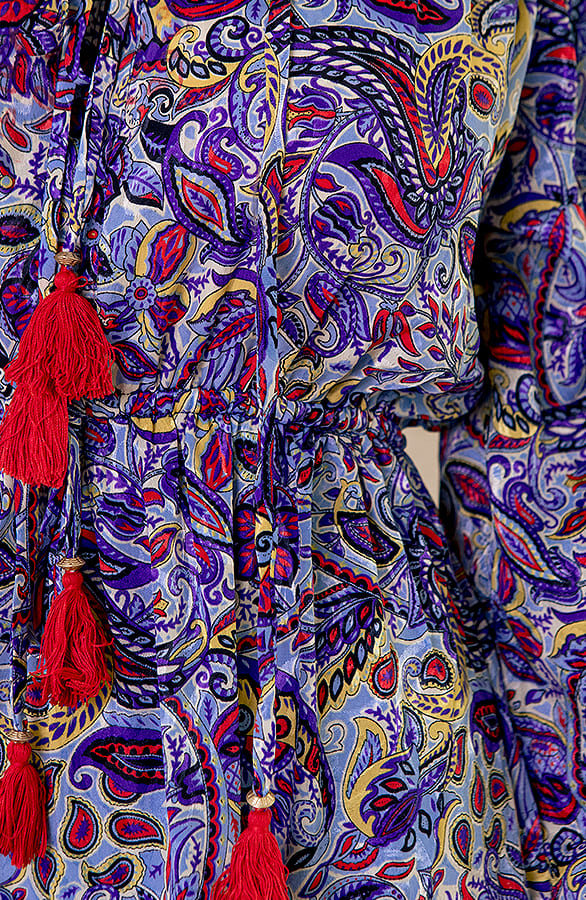 Laagjes Print Jurk Noé Blauw – shoparchief — foto 4