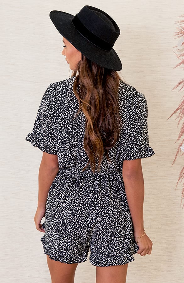 Leopard Playsuit Beaudine Zwart – shoparchief — foto 3