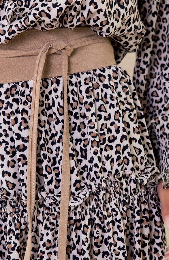 Leopard Print Jurk Izza Offwhite – shoparchief — foto 4