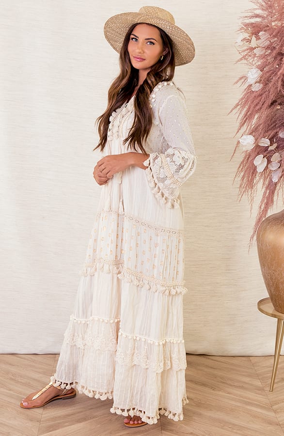 Luxury Katoenen Jurk Beau Maxi – shoparchief — foto 5