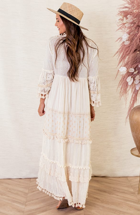 Luxury Katoenen Jurk Beau Maxi – shoparchief — foto 3