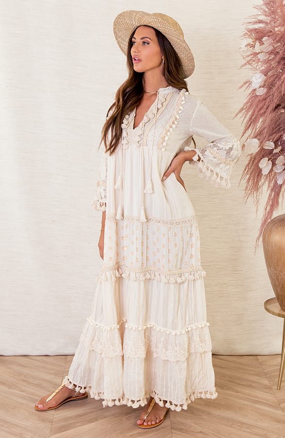Luxury Katoenen Jurk Beau Maxi – shoparchief