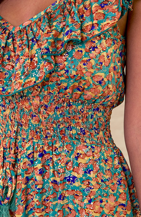 Maxi Offshoulder Jurk Noé Turquoise – shoparchief — foto 3