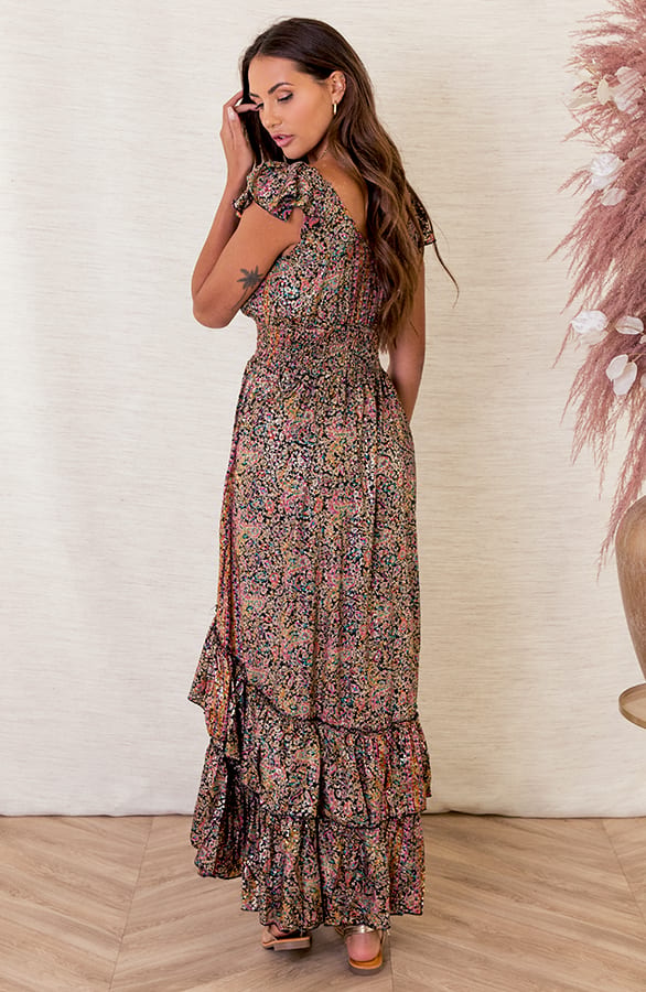 Maxi Offshoulder Jurk Noé Zwart – shoparchief — foto 4
