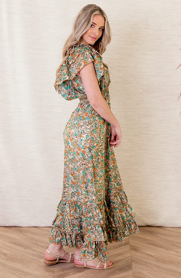 Maxi Ruches Jurk Noé Beige – shoparchief — foto 2