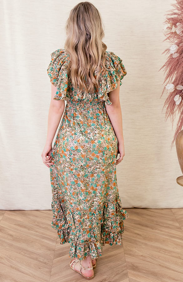 Maxi Ruches Jurk Noé Beige – shoparchief — foto 3
