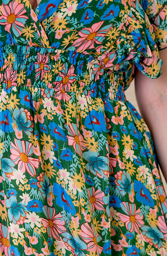 Maxi Ruches Jurk Noé Blauw – shoparchief — foto 4