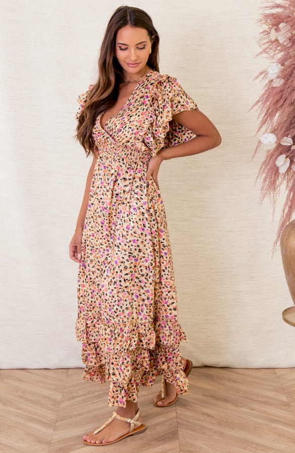 Maxi Ruches Jurk Noé Creme – shoparchief — foto 5