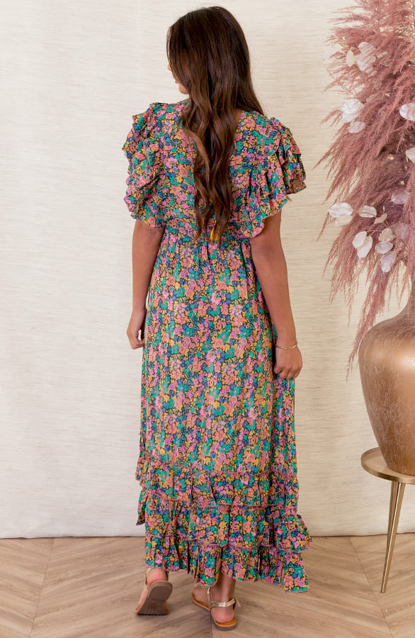 Maxi Ruches Jurk Noé Multicolor – shoparchief — foto 3