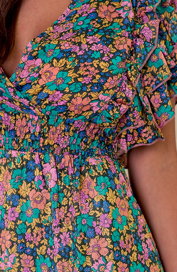 Maxi Ruches Jurk Noé Multicolor – shoparchief — foto 4