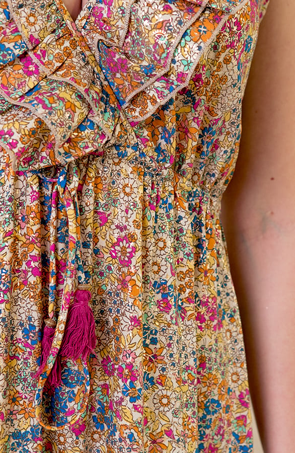 Maxi V-hals Jurk Noé Geel – shoparchief — foto 3