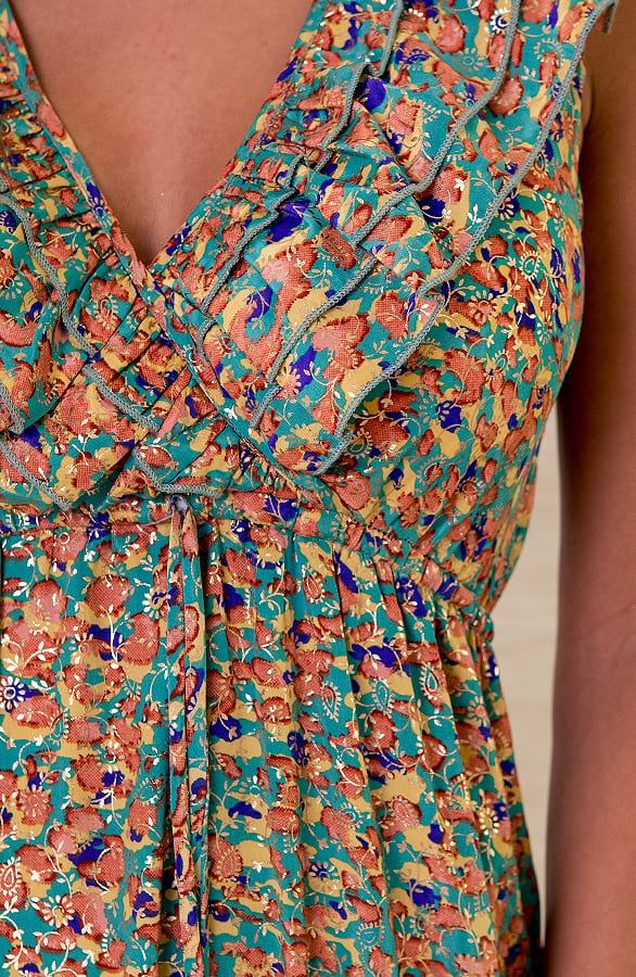 Maxi V-hals Jurk Noé Turquoise – shoparchief — foto 3