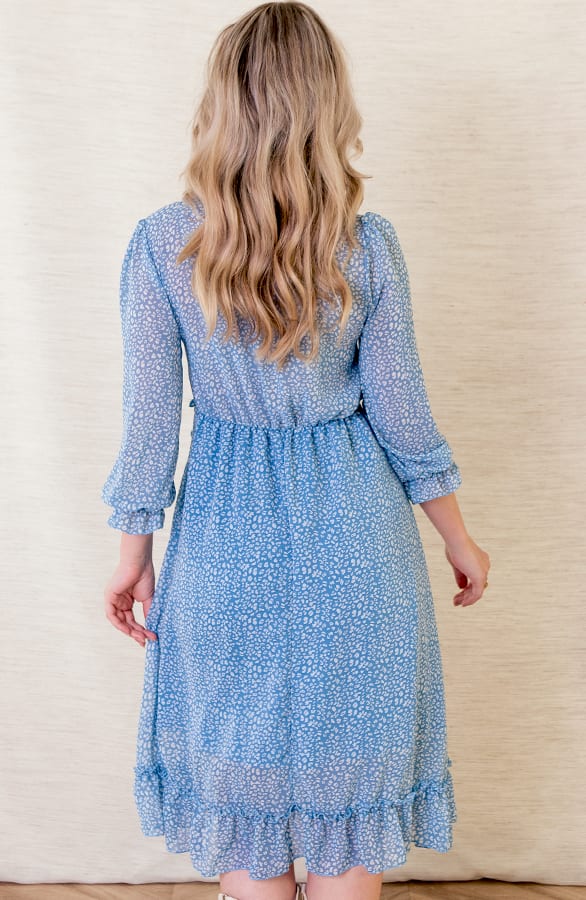 Panter Ruches Jurk Jaël Blauw – shoparchief — foto 3