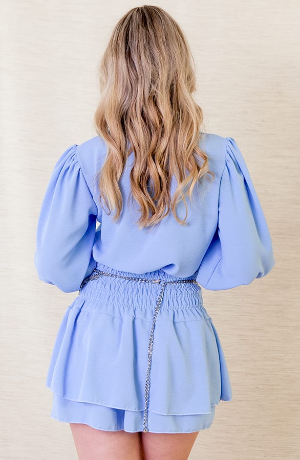 Parel Knopen Blouse Khloe Babyblauw – shoparchief — foto 2