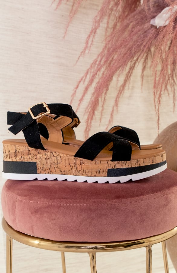 Plateau Sandalen Juultje Zwart – shoparchief