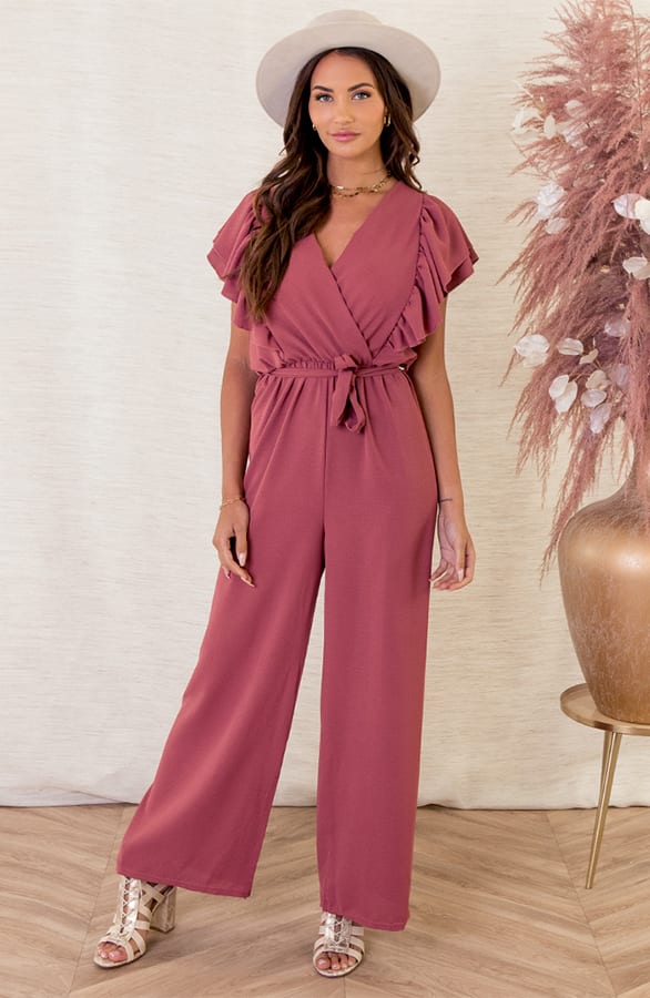 Ruches Jumpsuit Mirre Dust Roze – shoparchief