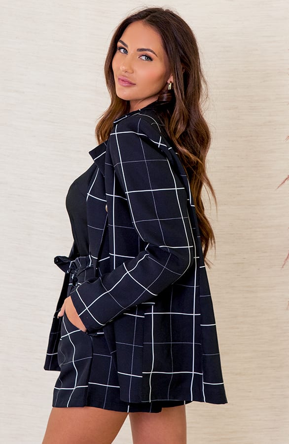 Ruitjes Blazer Aliya Zwart – shoparchief — foto 2
