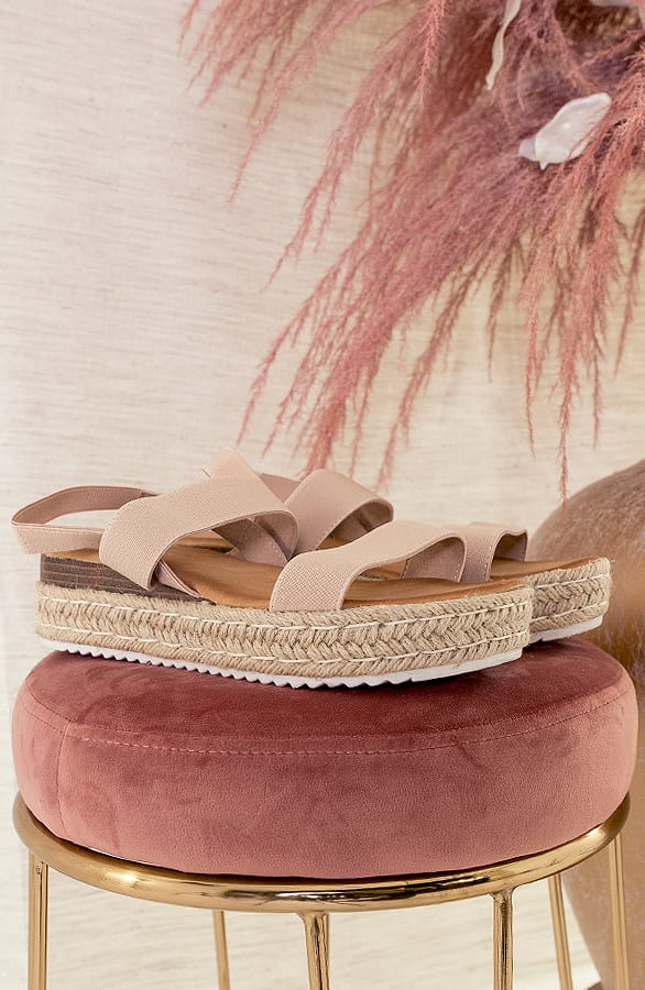 Sandalen Met Elastische Bandjes Boyi Beige – shoparchief