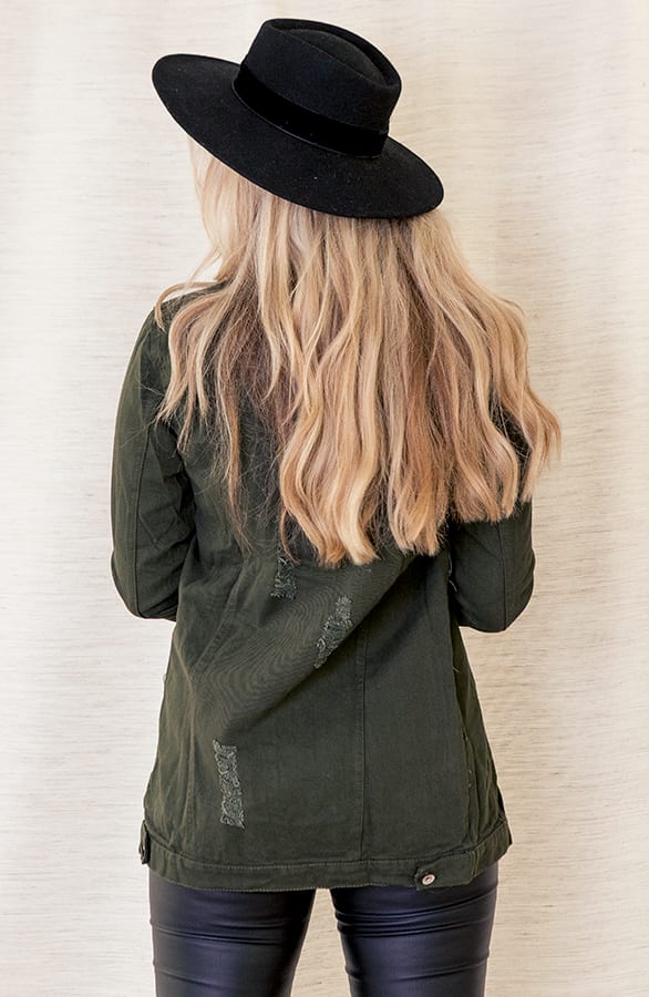Sarah Denim Jacket Army – shoparchief — foto 3