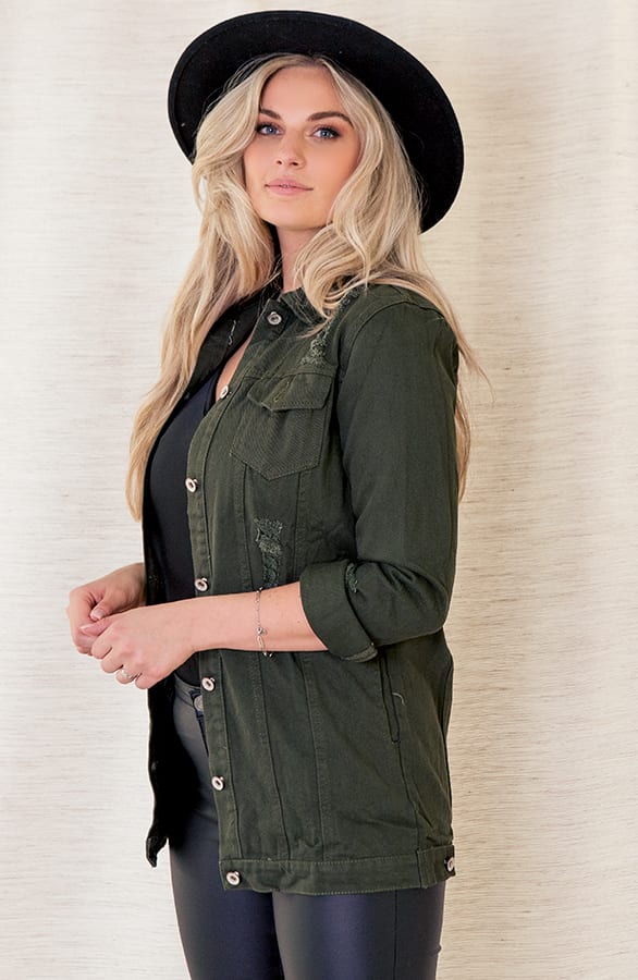 Sarah Denim Jacket Army – shoparchief — foto 2