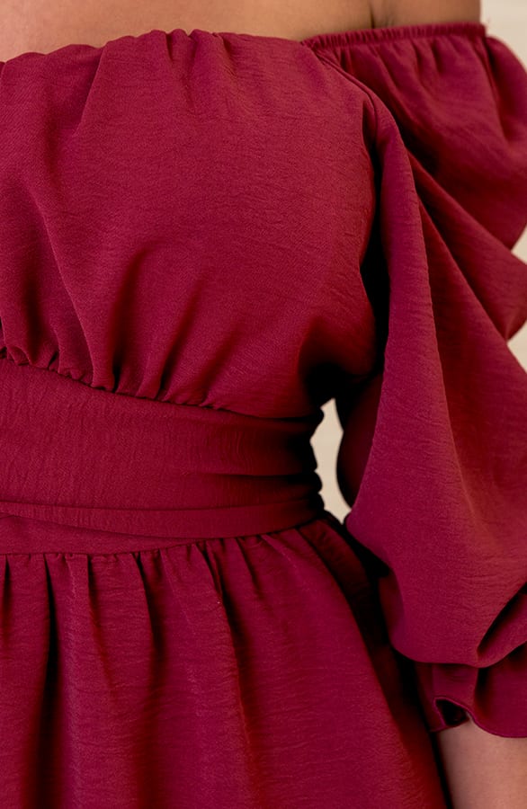 Taille Ruffle Jurk Caitlin Terracotta – shoparchief — foto 4