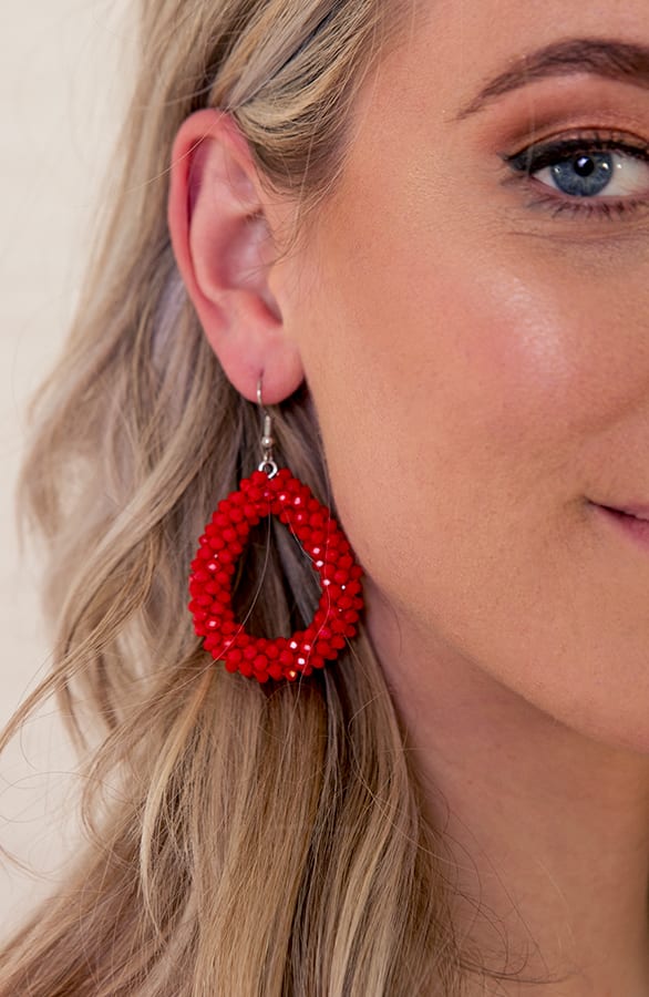 Bella Oval Earrings Red – shoparchief