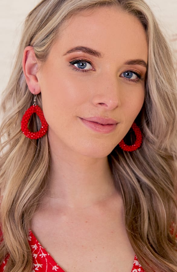 Bella Oval Earrings Red – shoparchief — foto 2