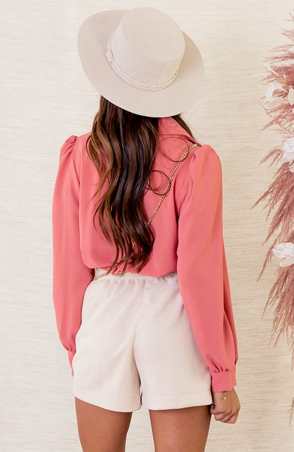 Luxury Detail Blouse Lou Koraal – shoparchief — foto 3