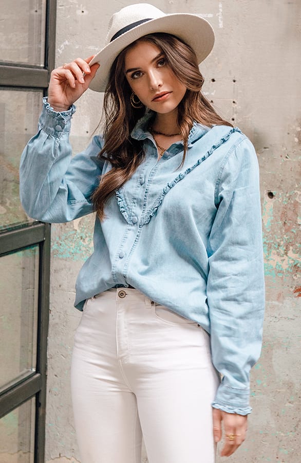 Denim Blouse Luxury Dounia – shoparchief