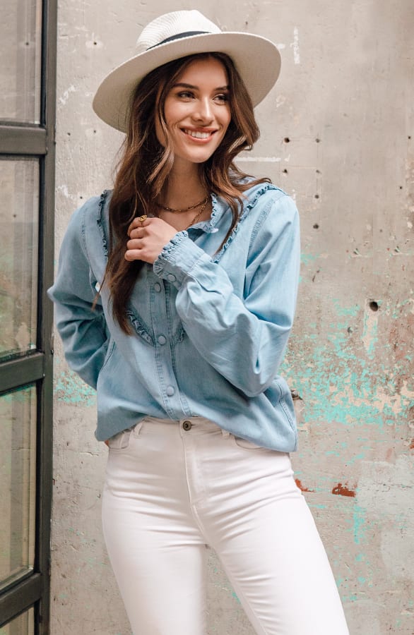 Denim Blouse Luxury Dounia – shoparchief — foto 5