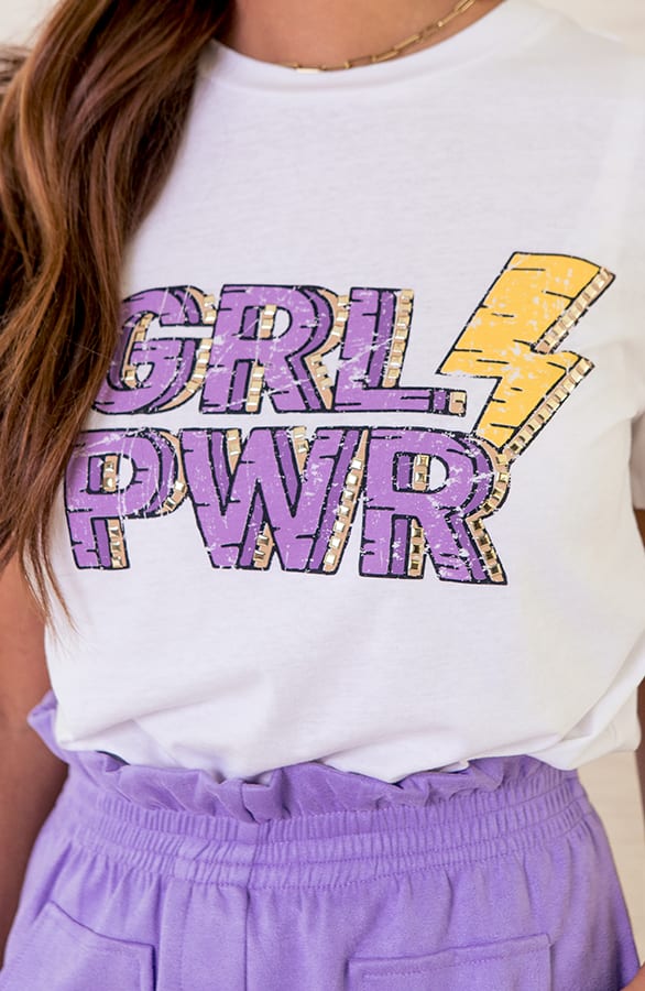 Girl Power T-shirt Oversized Jazzline Lila – shoparchief — foto 2