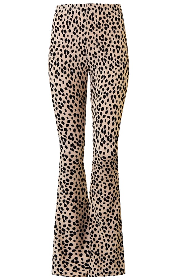 Janine Flared Broek Panter Camel – shoparchief