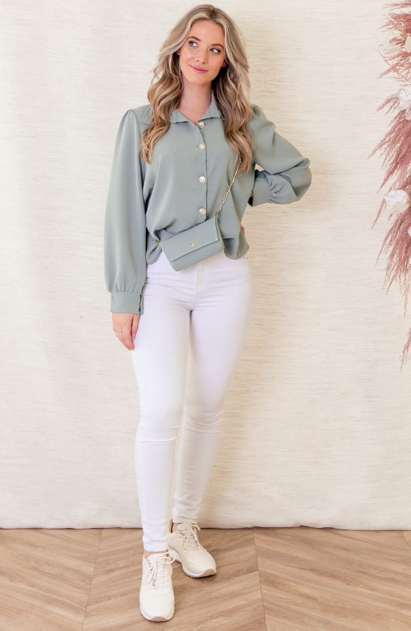 Tasje Met Gouden Ketting Katy Mint – shoparchief — foto 4